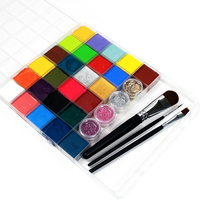 Vente en gros de pigments de peinture pour le visage et le corps à base de minéraux, 30 couleurs, qui brillent dans le noir, pour enfants, certifiés CE, fournitures de peinture corporelle