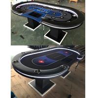 Table de Poker de Qualité Professionnelle de Casino 10 Places Personnalisée en Usine Texas Hold'em avec Lumière LED