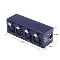Contrôleur ART-NET ARTNET DMX512 4 ports MINI portable, indice de protection IP33, AC 85-265V, en alliage d'aluminium, compatible avec les matrices lumineuses LED, prend en charge le variateur de lumière DJ