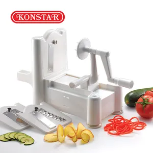 Thiết Kế Bán Chạy Nhất Nhựa An Toàn Bàn Tay Xanh Hoạt Động Lát Dưa Chuột Hộ Gia Đình Quay Slicer Rau Cutter