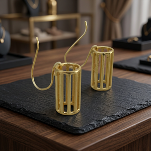 SOUMYA CREATIONS - Pendientes de Latón Hechos a Mano con Baño de Oro - Regalo de Moda para Mujer de la India - Product Image 4