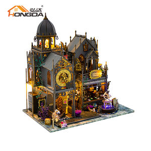 Производитель Hongda L2401 Huoluo замок мини Деревянный Кукольный дом Diy кукольный домик Миниатюрный Кукольный домик с подсветкой - Product Image 6