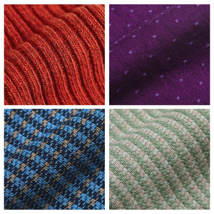 Chaussettes en coton pour hommes, collection de créateurs personnalisées, luxe, colorées, motifs jacquard finement tricotés, bordures côtelées, broderies, style business - Product Image 3
