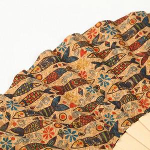Vegan Stock 23cm Portuguese Cork Wood <b>Hand</b> <b>Fan</b> Eco-Friendly Promotional Party Supplies - Product Image 2