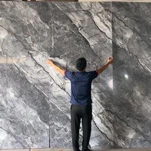 Continuous Texture Marble Look PVC Composite Co-extrusion Wall Board 9mm Bamboo Charcoal Wood Veneer Wall Sheet Solid Board