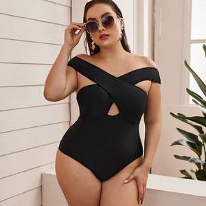 2023 New Custom ized Large Size One Piece von den Schultern <span class=keywords><strong>Fat</strong></span> Woman <span class=keywords><strong>Bikini</strong></span> Badeanzug Großhandel - Product Image 1