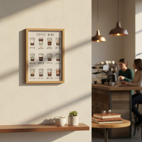 Grosir gantungan dinding bingkai Poster kayu bingkai Poster Menu kopi untuk toko dekorasi rumah kantor
