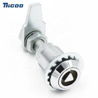 Serrures à quart de tour industrielles en alliage de zinc chromé M28 avec cylindre de verrouillage triangulaire et loquet de compression rotatif