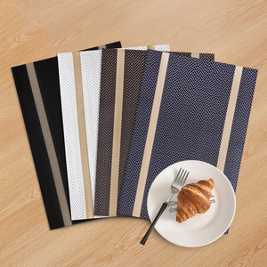 Manteles individuales de PVC, manteles individuales con textura dorada, manteles aislantes del calor, manteles de cocina, manteles de hotel, manteles de estilo occidental. - Product Image 2