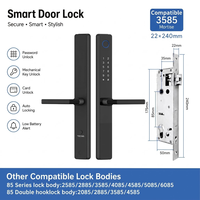Serrure de porte coulissante numérique WiFi Tuya étanche avec empreinte digitale, code, carte, compatible TTlock, Alexa ou Google