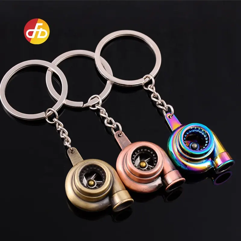 Wholesale Metal 3D Car Turbo Keychain Promotion Gift Keychains for men Turbo Key Chain