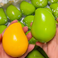 Jouet Squishy Mangue Changeant de Couleur, Blocs de Construction Croustillants Remplis de Perles, Jouet Sensoriel à Remontée Lente et Crouissant à Presser