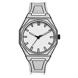 Reloj de silicona con líneas y puntos finos, moderno, deportivo, informal, adecuado para estudiantes, resistente al agua, reloj de cuarzo - Product Image 6