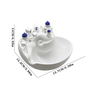Cuenco Santorini para Objetos Diversos - Bandeja de Almacenamiento y Porta Llaves con Forma de Concha de Plástico, Estilo Islas Griegas - Product Image 4
