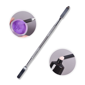 Bâtonnet mélangeur double extrémité en acier inoxydable pour nail art, gel acrylique et vernis UV – Outil de manucure - Product Image 1