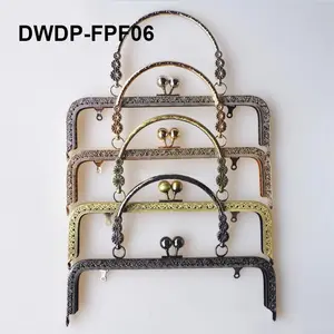 DWDP18cm 20.5cm Metal çanta çerçeve antika öpücük kolu toka çanta cüzdan ağız klip