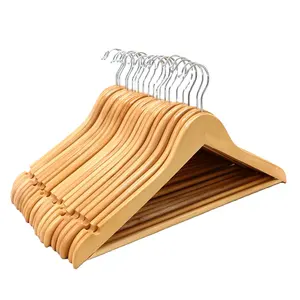 Wholesale Factory Hot saling cheap wooden suit hangers for clothes wood hanger in Enrope