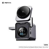 Chargeur sans fil magnétique 3-en-1 Remax pour 2.2 avec port Type-C, sortie 25W pour smartphones, montres connectées et écouteurs