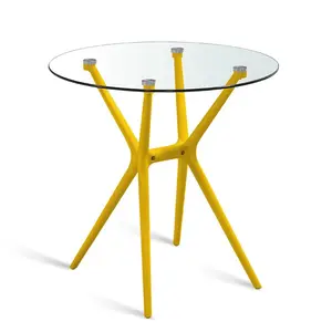 Mobili da giardino tavoli da esterno comedor tavolo da disegno in vetro con gambe in plastica tavolo da scrivania moderno per caffetteria