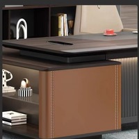 Mobilier de Bureau Exécutif Luxueux en Bois en Forme de L, Bureau de Direction Moderne, Bureau de PDG, Bureaux de Patron