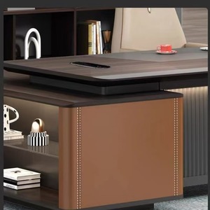 Sang Trọng Điều Hành Bằng Gỗ L Hình Dạng Nội Thất Văn Phòng Quản Lý Hiện Đại Bàn Giám Đốc Văn Phòng Bàn Ông Chủ Văn Phòng Bàn - Product Image 6