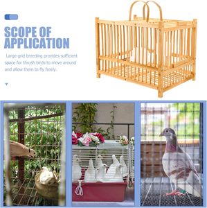 Xách tay tre <span class=keywords><strong>Bird</strong></span> <span class=keywords><strong>Carrier</strong></span> với xử lý: mạnh mẽ dễ dàng-to-sạch Lồng cho vẹt đuôi dài, lovebirds, và chim sẻ - Product Image 6