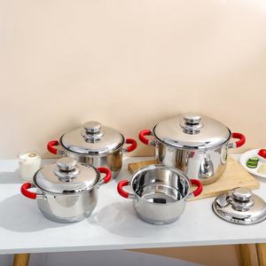 Vente en gros de 16 pièces d'ustensiles de cuisine en acier inoxydable avec fond épais en 9 marches marmites et poêles antiadhésives et bouilloire cadeau ustensiles de cuisine - Product Image 4