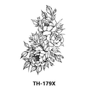 Mujeres hermosos <span class=keywords><strong>dibujos</strong></span> de arte corporal Sexy transferencia de agua falsa mangas de <span class=keywords><strong>brazo</strong></span> vientre pierna pecho temporal negro tatuaje flores - Product Image 5