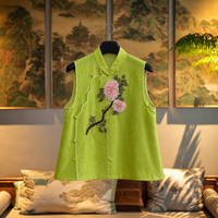Gilet extérieur pour femme en soie Kesi de luxe, broderie Luneville perlée à la main, nouveau style chinois