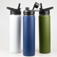 Bouteille d'eau isotherme personnalisée en acier inoxydable, thermos, thermos froids et chauds, 32 oz, bouteille d'eau, flacons avec isolation