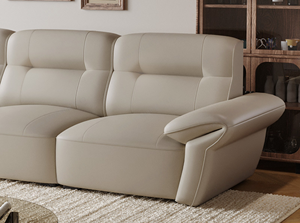Divano Moderno Minimalista in Ecopelle a Quattro Posti per Soggiorno, Struttura in Legno Massello di Larice Russo, Ampio e Pieghevole - Product Image 4