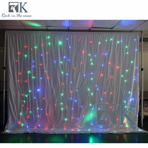 ฉากหลังเวที LED สีขาวลายดาว ขนาด 4x4 เมตร ผ้าม่านฉากหลังท้องฟ้าเต็มดาว สำหรับโรงละคร งานแต่งงาน สีฟ้า - Product Image 5