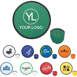 Custom Logo Custom Color Portable Promotional Gifts Nylon Collapsible <b>Folding</b> Hand Fans Flying Disc with Pouch for Outdoor Fun - Product Image 6