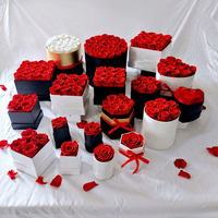 Boîte Cadeau Cœur de Roses Éternelles – Roses Naturelles Fraîches et Réelles – Seau DIY pour Cadeaux de Saint-Valentin