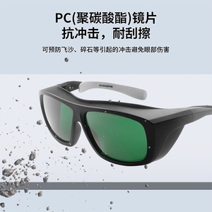 Gafas de Seguridad para Soldadura Antivaho de Shenzhen, Gafas de Protección Láser con 20% de Transmitancia de Luz, Lentes de 2 mm, Marco Negro, Protección Ajustable - Product Image 5