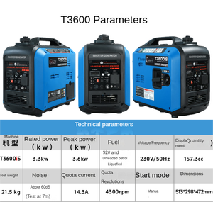 Generador Trifásico Silencioso de 2KW, 220 Voltios, 4 Tiempos, Gasolina/Doble Combustible, 10A, Monofásico, para Uso en Exteriores y en el Hogar - Product Image 4