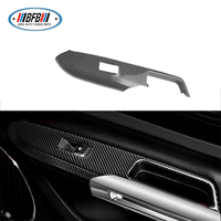 Kit de garnitures intérieures en fibre de carbone véritable noire à 4 trous pour tableau de bord Mustang 2015+ Luxe 100% compatible