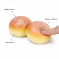 Jouet Squishy en forme de Boule de Pain Vapeur, à remontée lente, base crème imprimée, anti-stress, compagnon de bureau