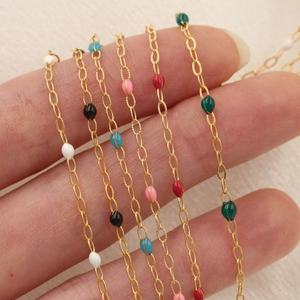 <span class=keywords><strong>โซ่</strong></span>เคลือบทองแท้ลายเรียบแบบวินเทจสำหรับทำสร้อยข้อมือ สร้อยคอ และเครื่องประดับ DIY - Product Image 1