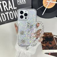 Étui de téléphone Victor Luxury Glitter Crystal Butterfly TPU PC 16 15 14 13 Pro Max Pearl antichoc résistant aux rayures transparent 2.0mm