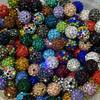Perles colorées en argile polymère et céramique avec strass pavés, billes de cristal en vrac pour la fabrication de bijoux DIY, bracelets, vente en gros (6/8/10mm)