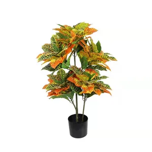 landscaping & gardening & home or hotel office decoration artificial plant Codiaeum variegatum bonsai 80cm