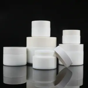 Cosmetic packaging container Cream Glass Jar 50G 50 Ml Opal Jar 20 Ml White Cream Container