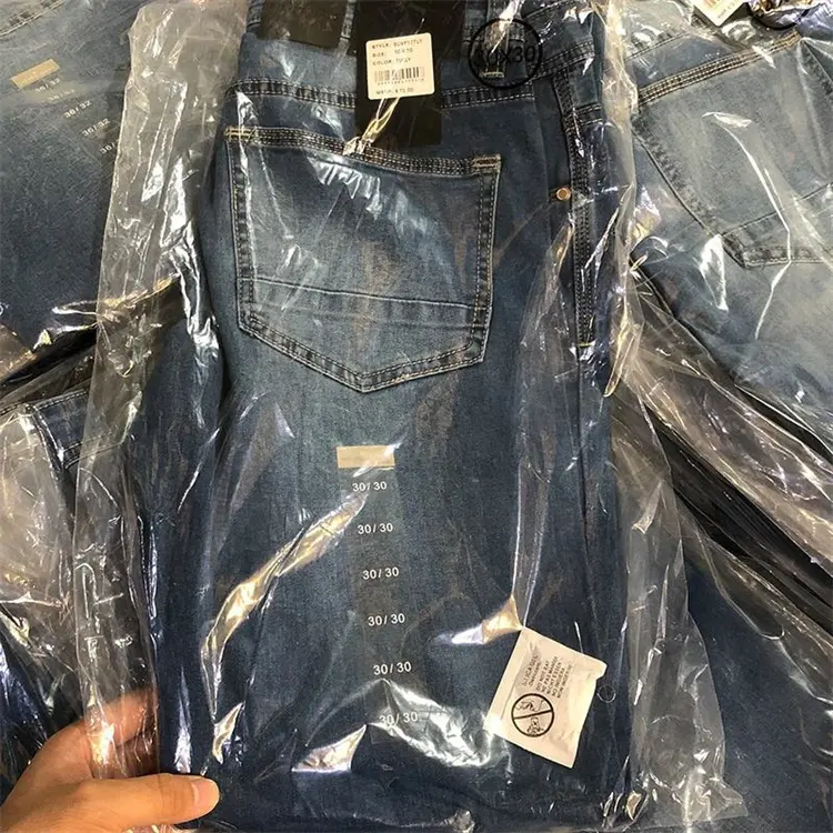 Potong Label Bekas Desain Modis Celana Jeans Bekas Pria Banyak Stok Celana Jeans Grosir Gaya Baru untuk Pria