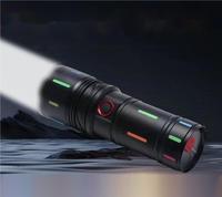 Linterna LED Táctica Portátil Recargable de Aleación de Aluminio con Láser Blanco, Clasificación IP55, Alcance de Haz de 1000 m, Más de 5000 Lúmenes, para Camping