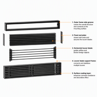 Grille de ventilation linéaire en aluminium noir pour climatiseur central, avec cadre ultra-étroit, vente en gros, par le fabricant