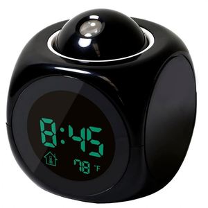 Réveil numérique LCD à projection avec fonction Snooze, affichage vocal, thermomètre et écran LED de bureau - Product Image 2