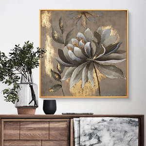 Fleur <span class=keywords><strong>Peinture</strong></span> À L'huile <span class=keywords><strong>sur</strong></span> <span class=keywords><strong>Toile</strong></span> Décoratif Classique Fleur <span class=keywords><strong>Peinture</strong></span> Murale En Gros Conception Personnalisée Peint À La Main Abstrait Doré - Product Image 3