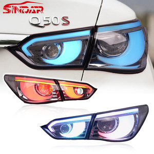 Luz Trasera RGB SINDAR para Infiniti Q50 Q50s 2013-2017 para Nissan Skyline V37 2014-2024 Estilo Marrón Transparente y Electrochapado - Product Image 1