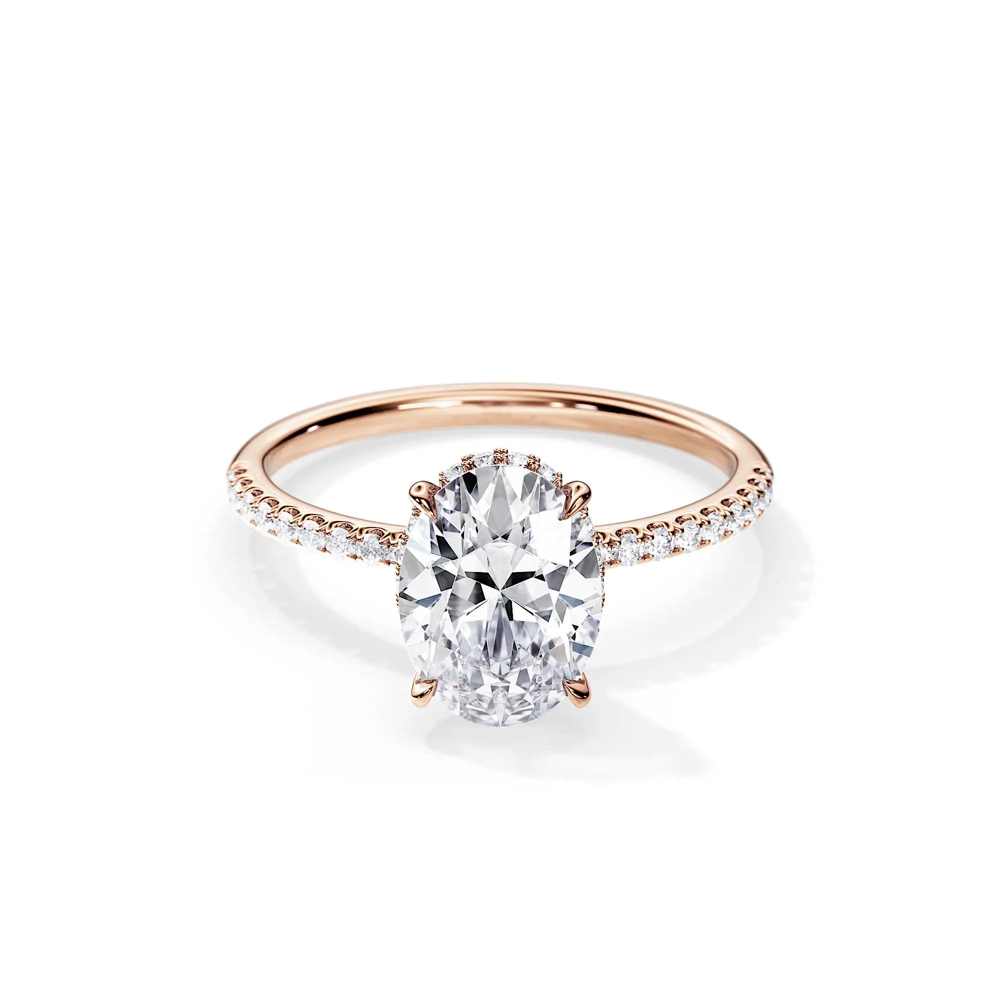 18k Jewelry Halo Ring Oval Cut Solitaire Diamond Ring Custom White Gold Diamond Wedding Ring